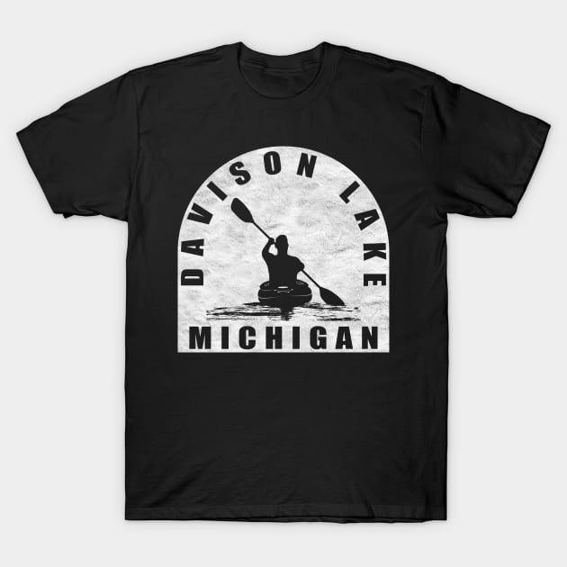 Davison Lake Kayaking Michigan T-Shirt by BirdsEyeWorks